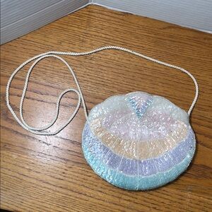 Pastel Beaded Shell Crossbody Bag Clam Shell Pastel Colors Mermaid Bag